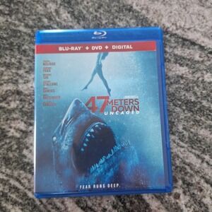 Lionsgate 47 Meters Down Uncaged Blu-ray DVD Shark Horror Movie 2-Disc Set